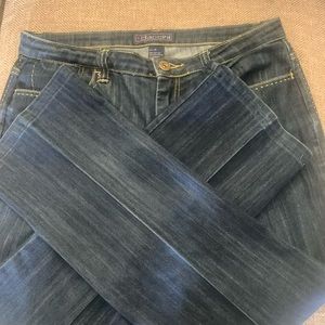 EUC Baccini Jeans - size 10 - gold thread trim